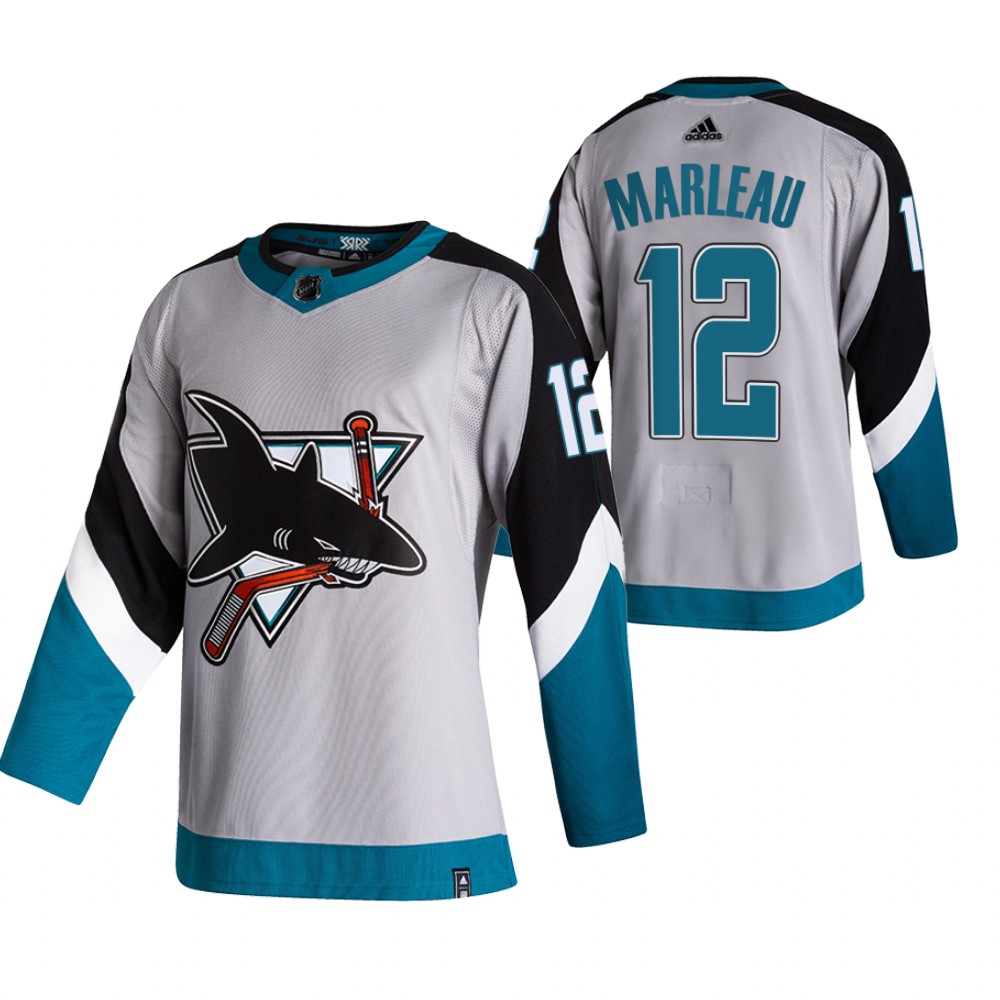 2021 Adidias San Jose Sharks #12 Patrick Marleau Grey Men Reverse Retro Alternate NHL Jersey